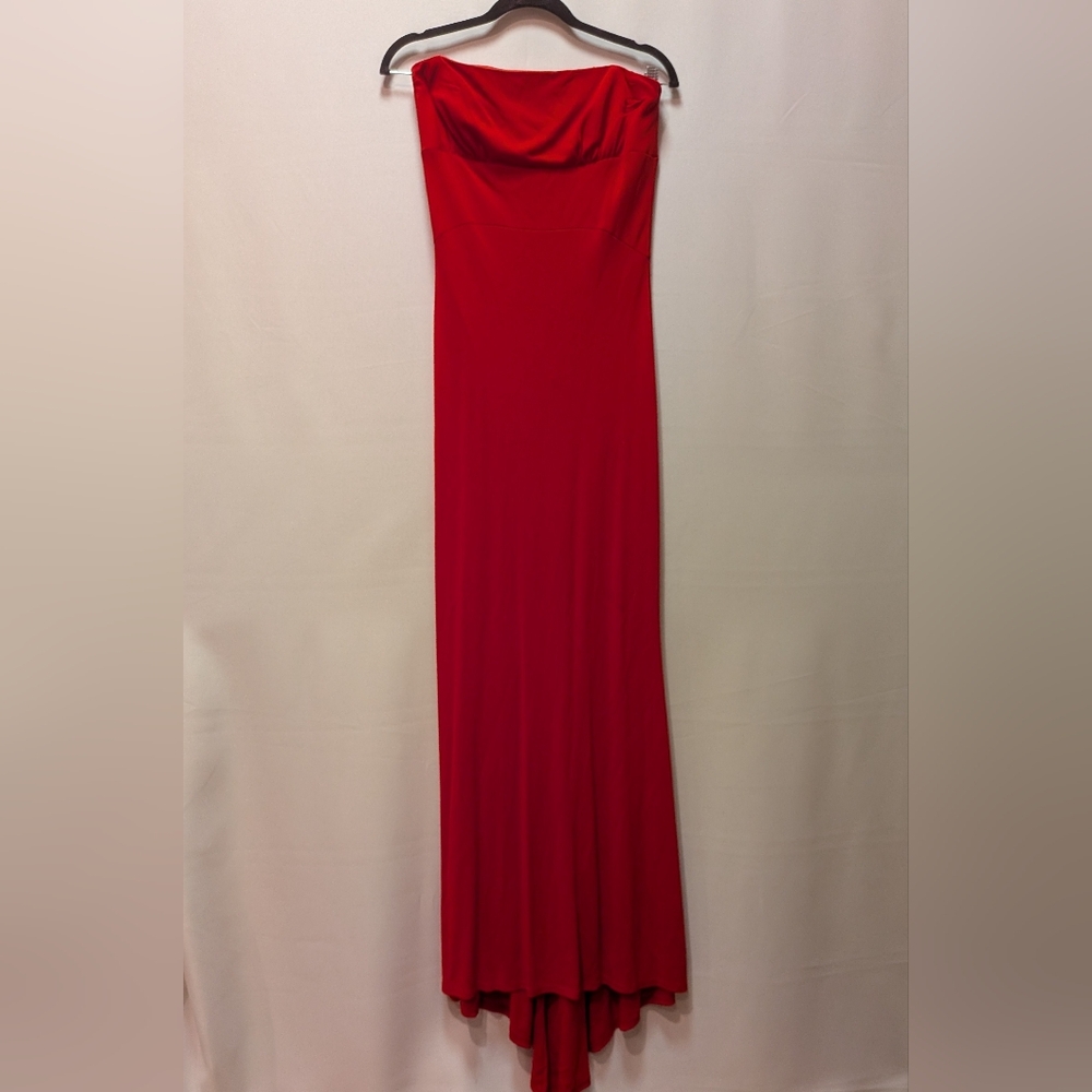Elegant Red Strapless Dress